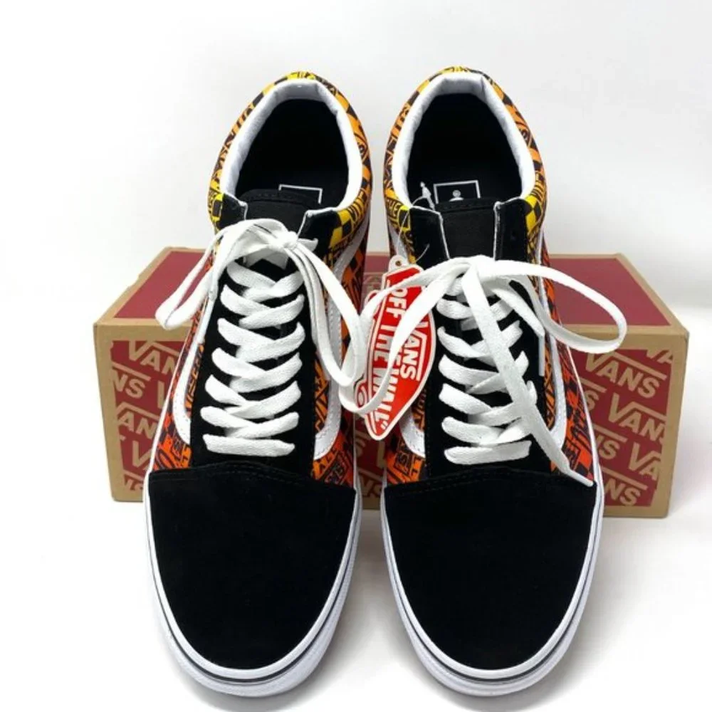 💖MEGA SALE💖VANS Old Skool Logo Flame Suede Canvas Shoes Women's VN0A4U3B2N5